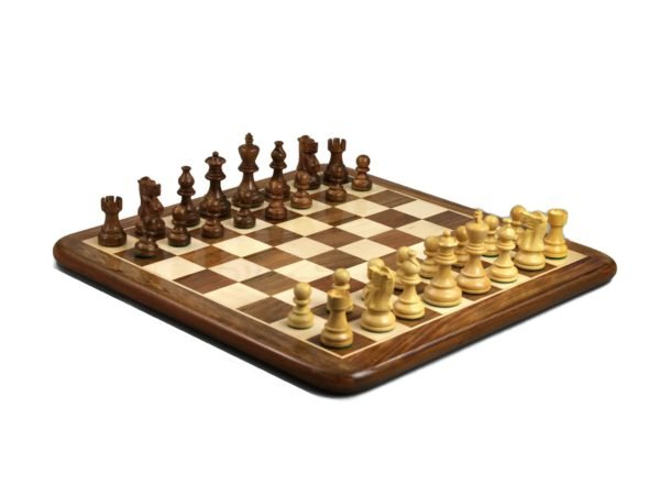 shessham flat chess board set with classic staunton chess pieces