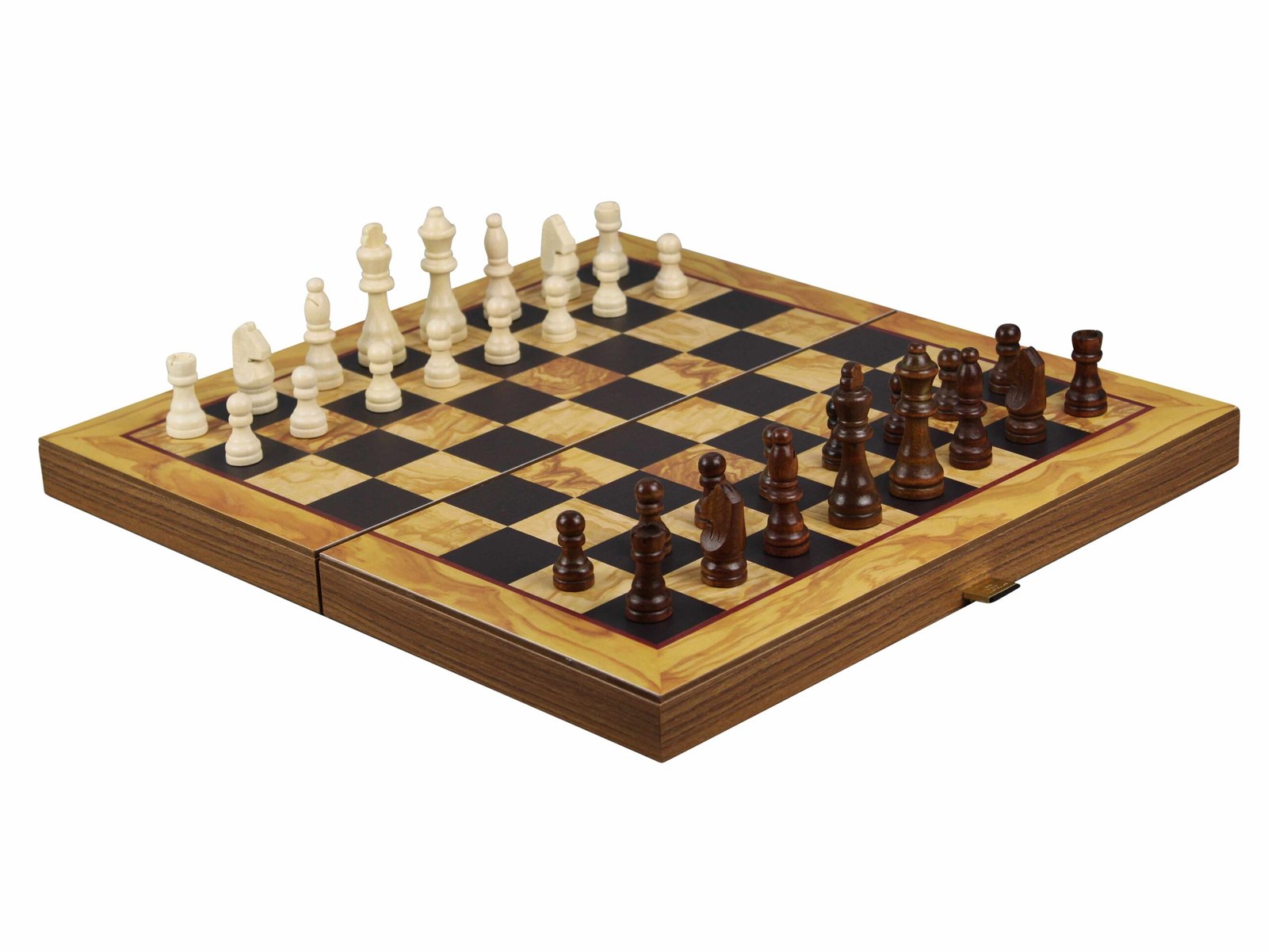 burl olive chess and backgammon set manopoulos