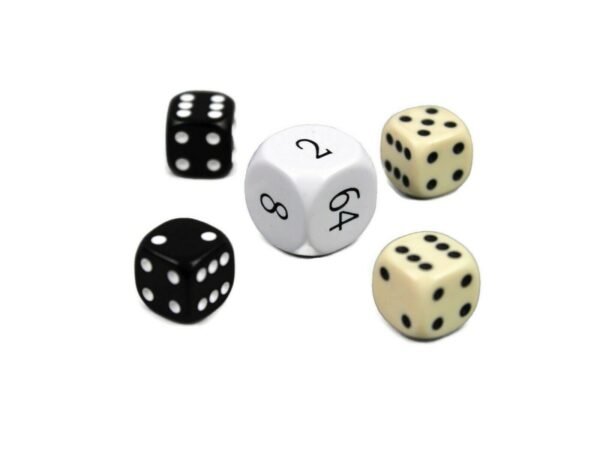 White Dice Set With Doubling Dice